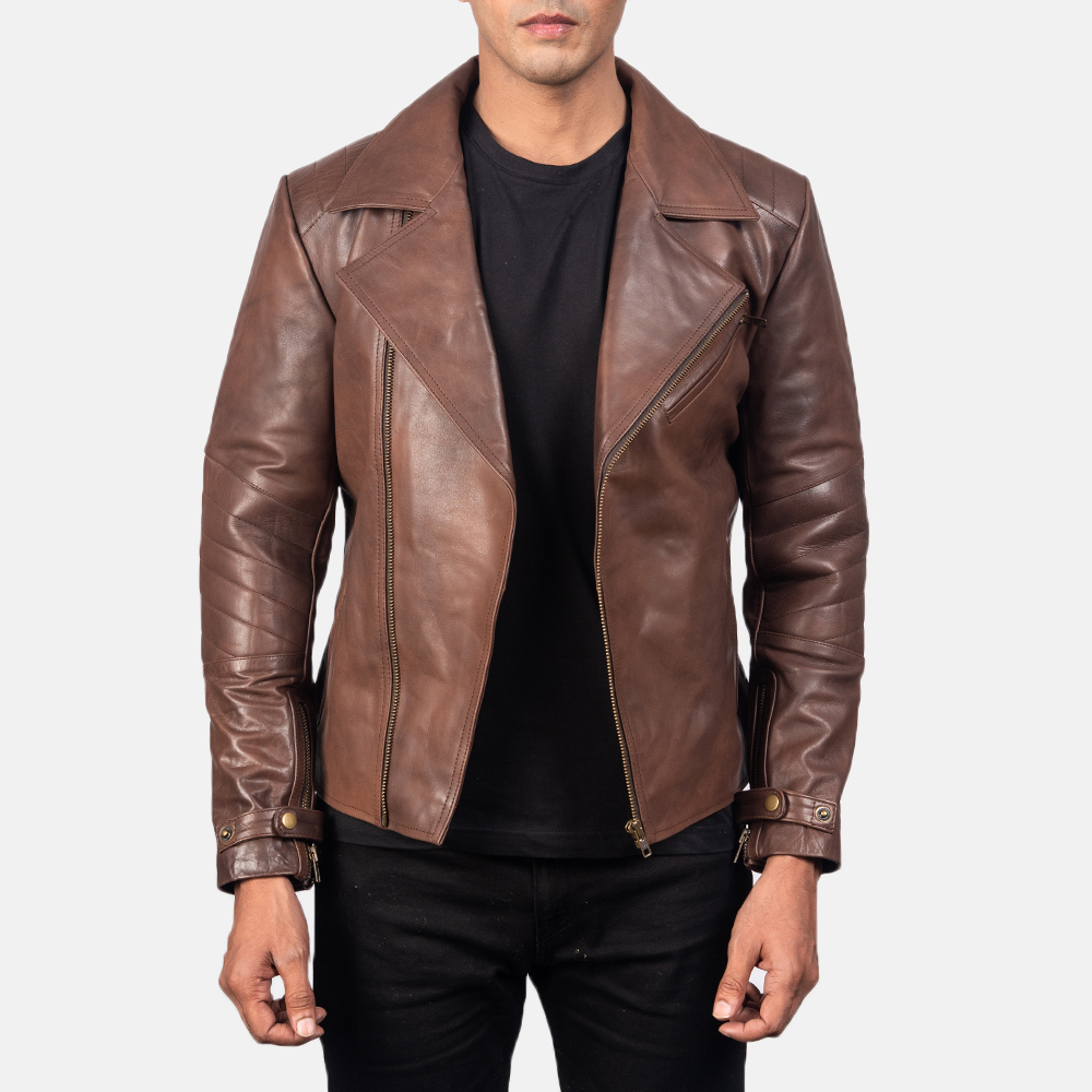 Mens Raiden Brown Leather Biker Jacket2-4-1557047866708